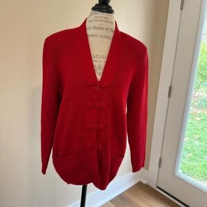 Artesanias‎ Inca Jr 100% Alpaca Women's Red Sweater Size L